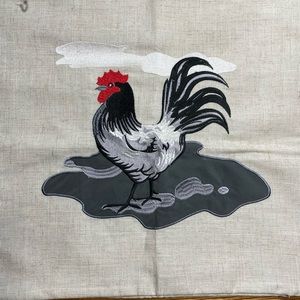Rooster throw pillow sham.